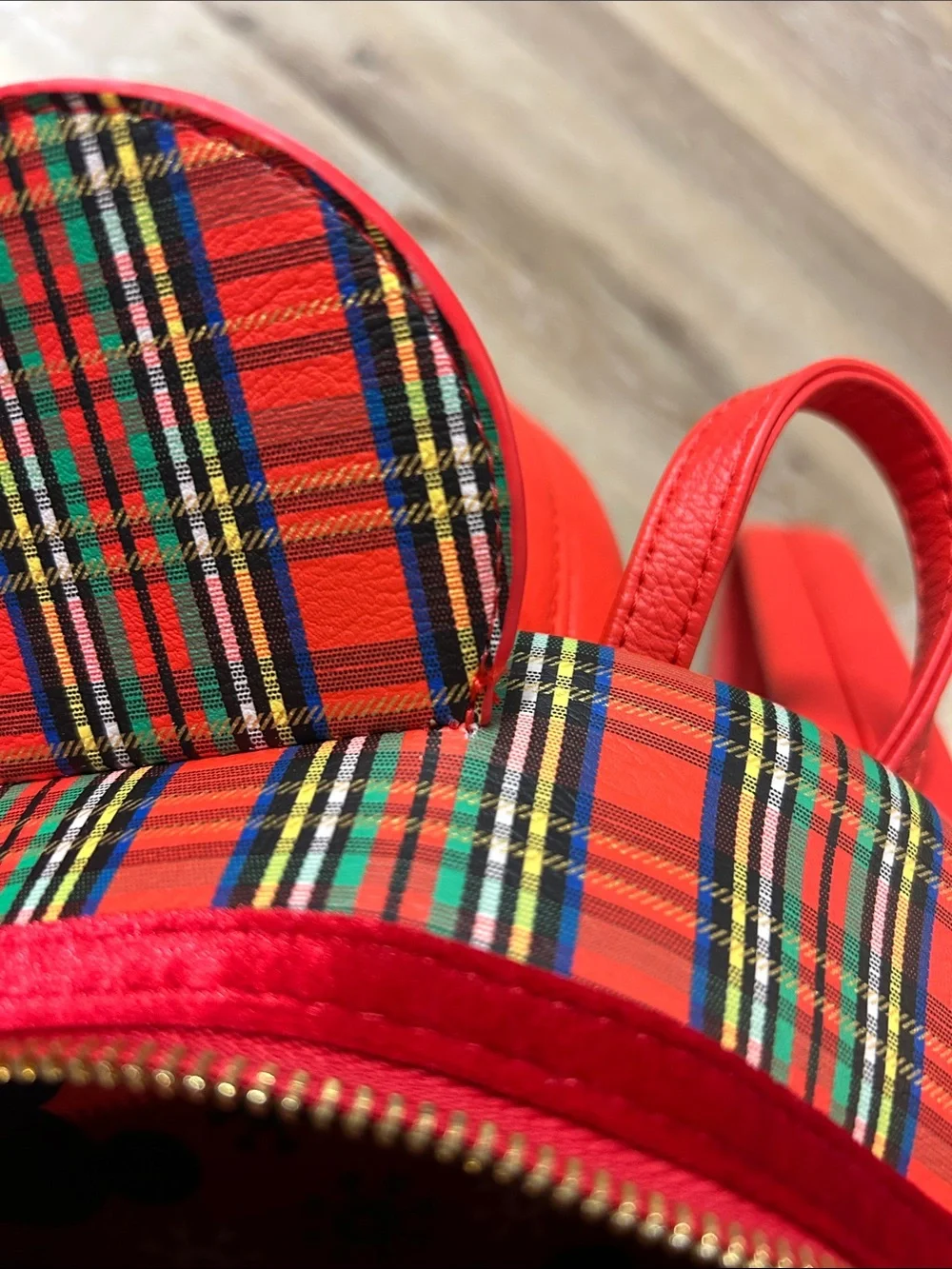 Loungefly Disney Parks Plaid Christmas Mini-Backpack